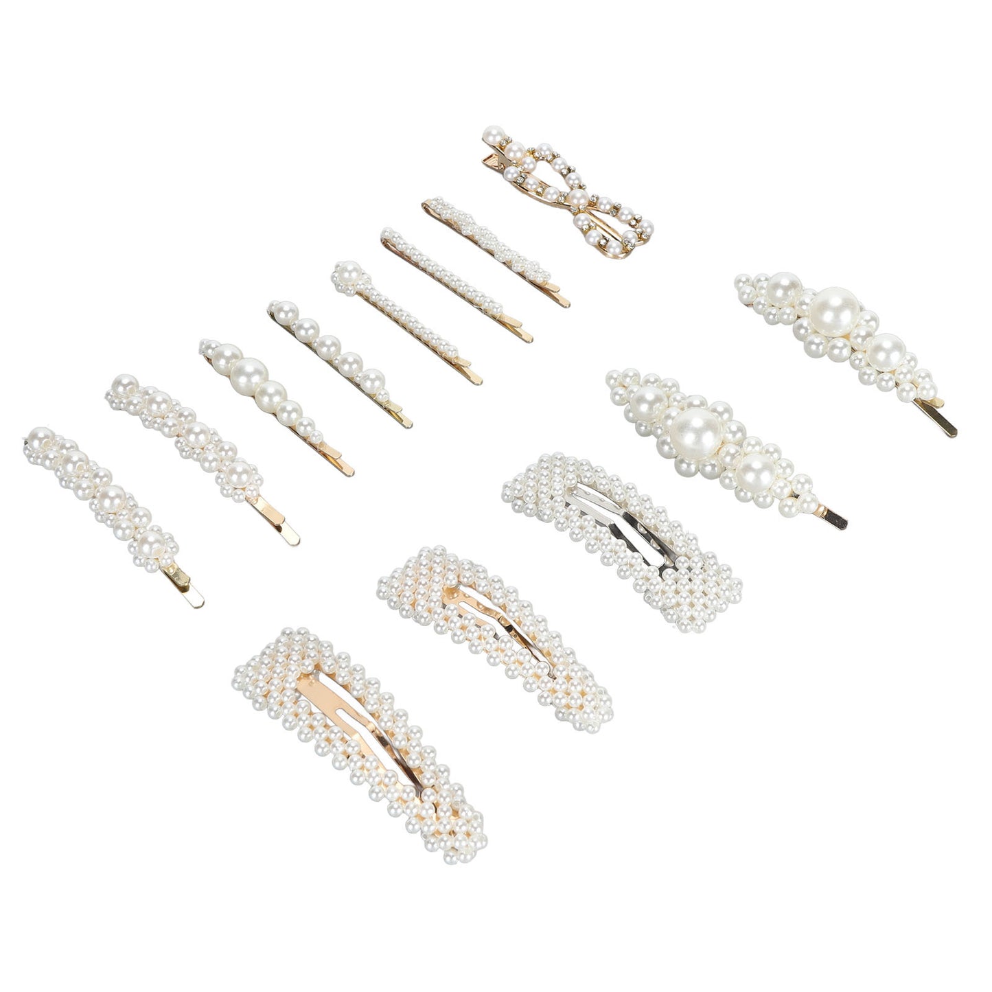 13pcs Pearl Hair Clips Decorative Fake Pearl Hair Barrettes Large Hair Pins Elegant Women Hair Accessories for Party Wedding Daily