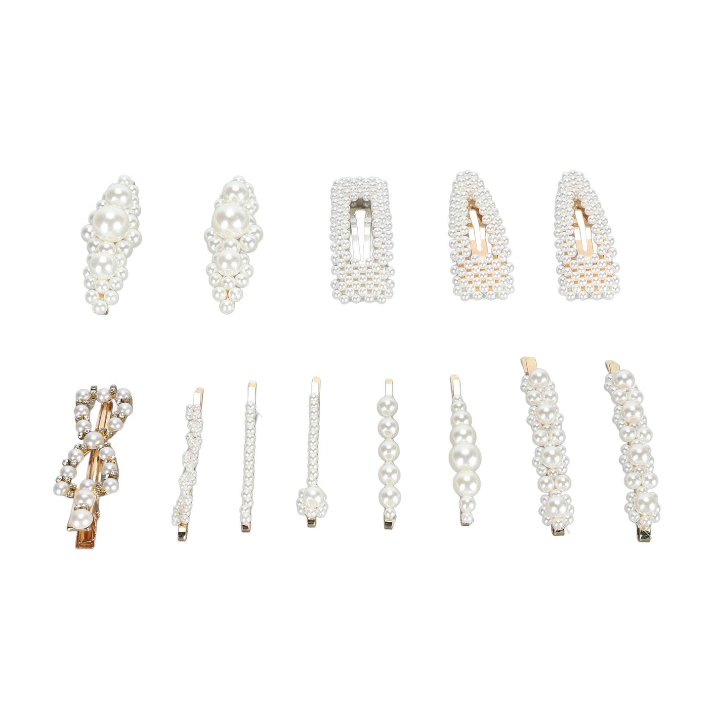 13pcs Pearl Hair Clips Decorative Fake Pearl Hair Barrettes Large Hair Pins Elegant Women Hair Accessories for Party Wedding Daily