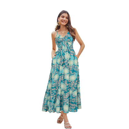 Bohemian Printing Slip Dress Vacation