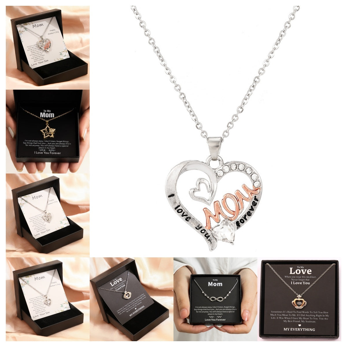 Mother's Day Necklace Gift Box Love Necklace For Women Fine Jewelry Women Accessories Fashion Jewelry