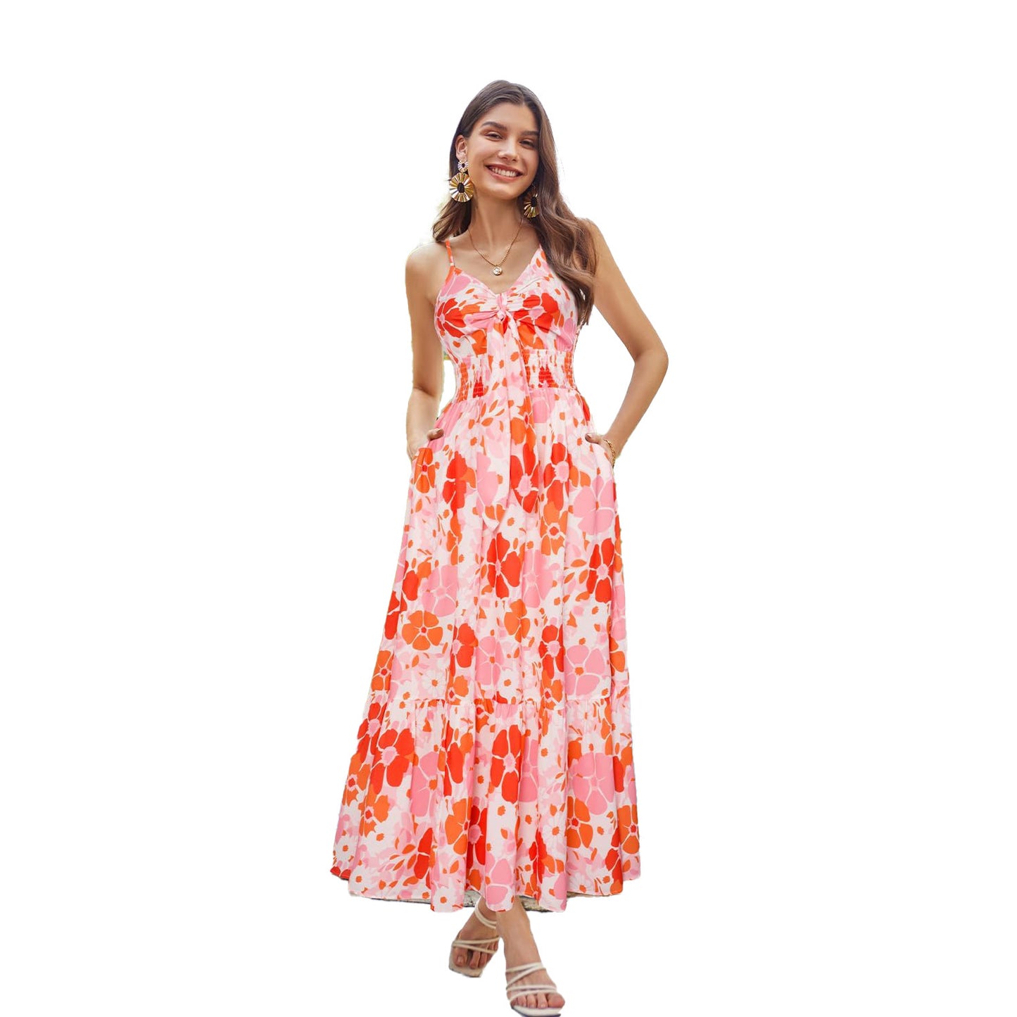 Bohemian Printing Slip Dress Vacation