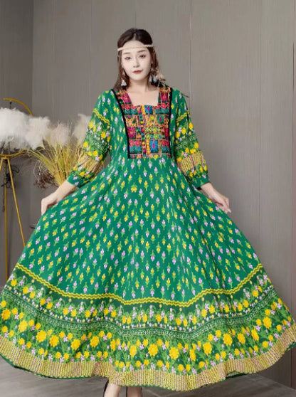 Female Creative Printed Bohemian Embroidered Dress