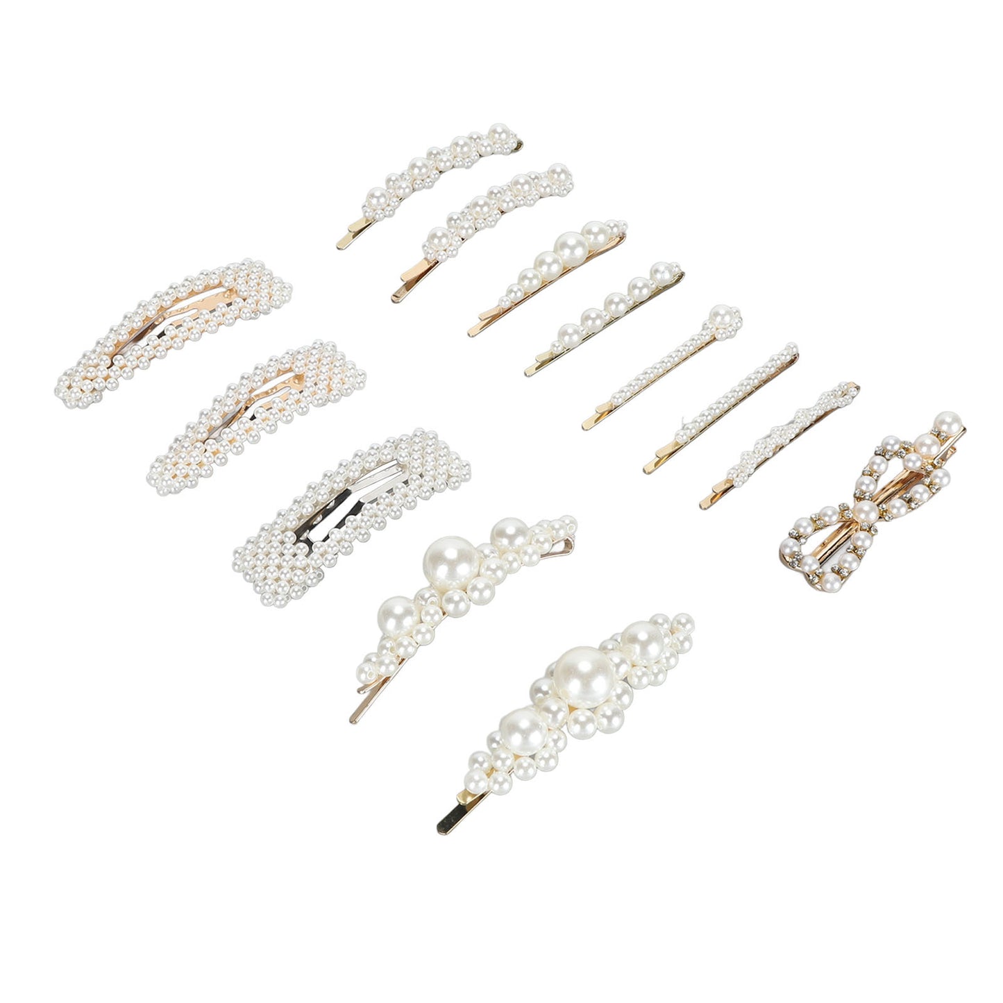 13pcs Pearl Hair Clips Decorative Fake Pearl Hair Barrettes Large Hair Pins Elegant Women Hair Accessories for Party Wedding Daily