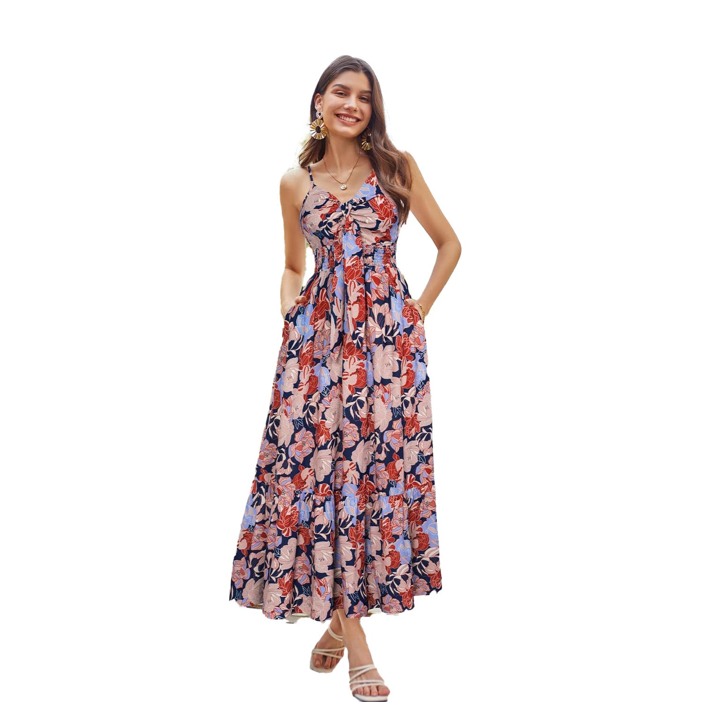 Bohemian Printing Slip Dress Vacation