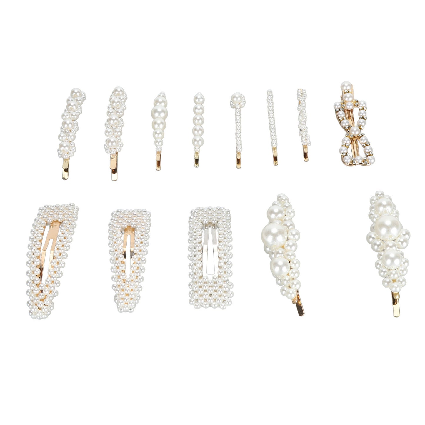 13pcs Pearl Hair Clips Decorative Fake Pearl Hair Barrettes Large Hair Pins Elegant Women Hair Accessories for Party Wedding Daily