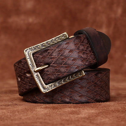 Original Diamond Carved Men's Denim Belt