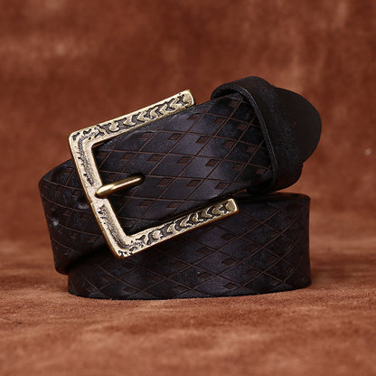 Original Diamond Carved Men's Denim Belt