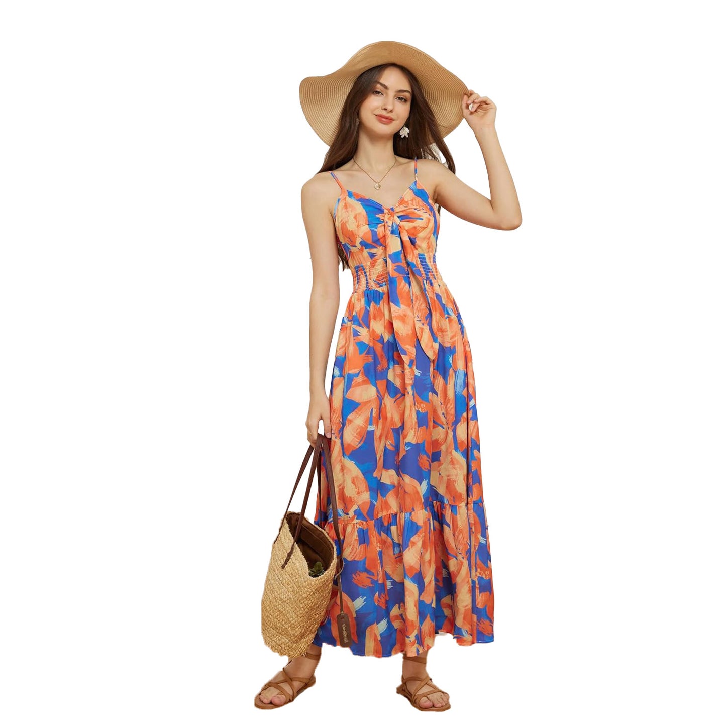 Bohemian Printing Slip Dress Vacation