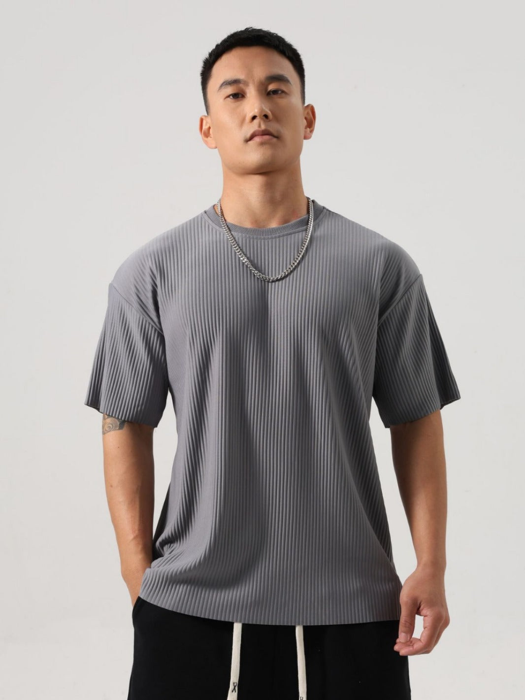 Men's Loose Striped Outdoor Fitness Casual Top