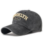 Spring And Summer Sun Protection Men's Retro Washed Letters Embroidered Peaked Cap